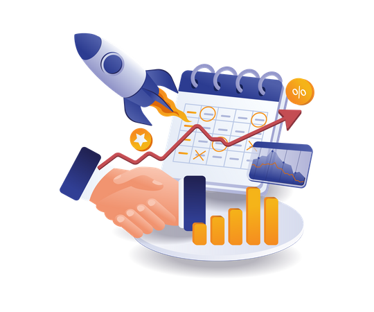 Agree on a plan to launch a new product  Illustration
