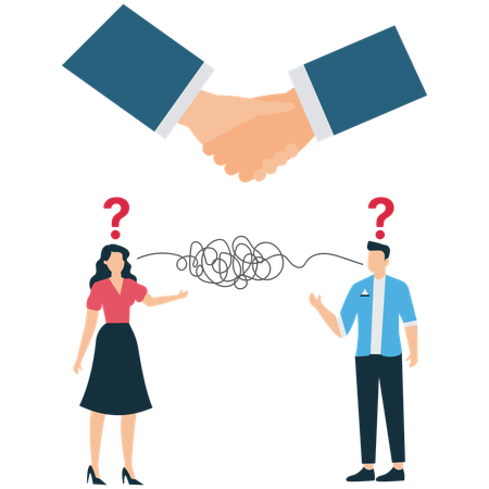 Agreement Gone Wrong Business Misunderstanding  Illustration