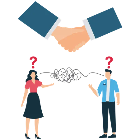 Agreement Gone Wrong Business Misunderstanding  Illustration