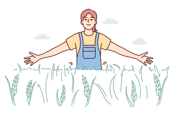 Agriculteur avec une récolte fraîche  Illustration