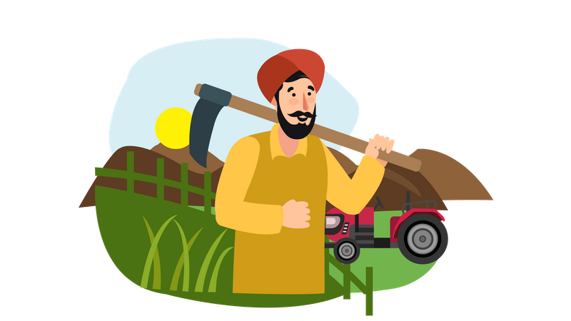 Agricultor indiano masculino  Ilustração