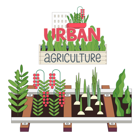 Agricultura urbana e jardinagem  Ilustração