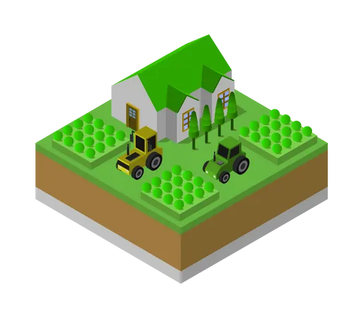 Agricultural Home  Illustration