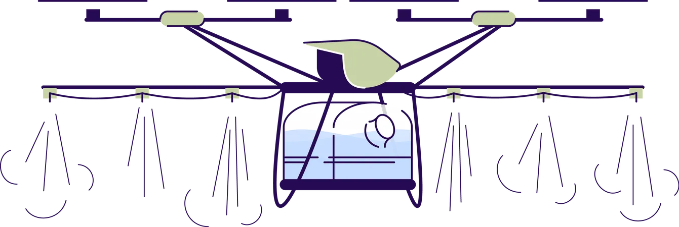 Agricultural irrigation drone  Illustration