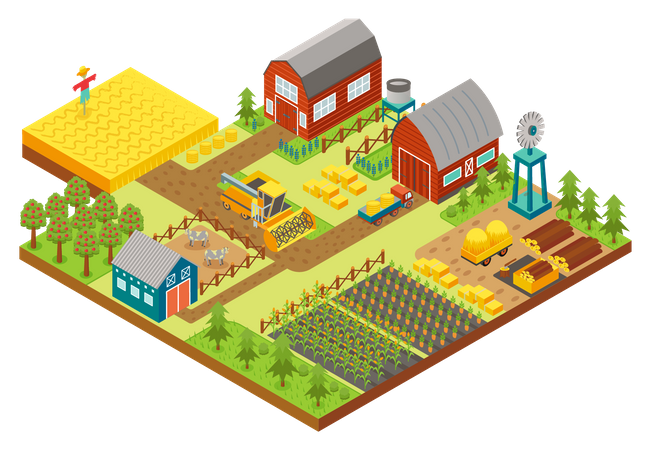 Agriculture Land  Illustration