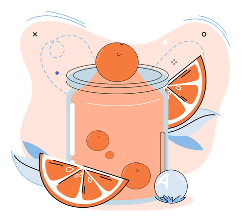 Agua desintoxicante de naranja  Ilustración