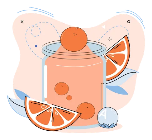 Agua desintoxicante de naranja  Ilustración