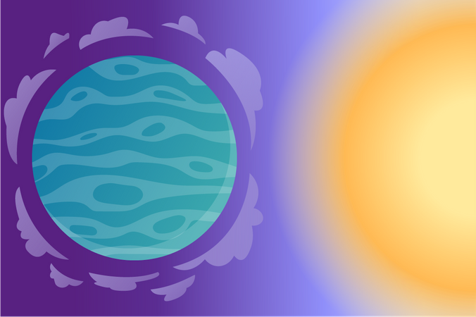 Água no planeta e na atmosfera  Ilustração