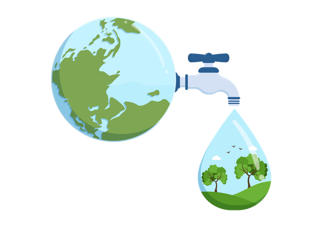 El ahorro de agua  Ilustración
