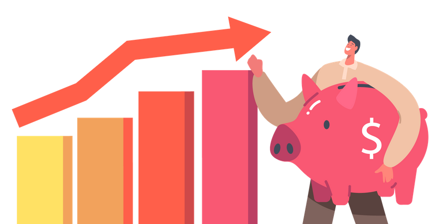 Ahorro de dinero  Ilustración
