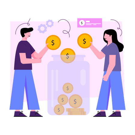 Ahorro de dinero  Ilustración