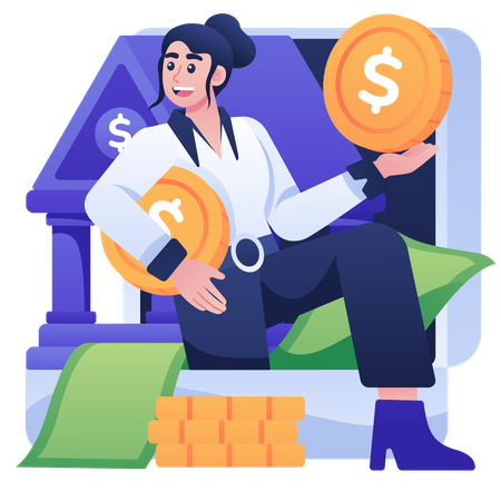 Ahorros de dinero  Ilustración