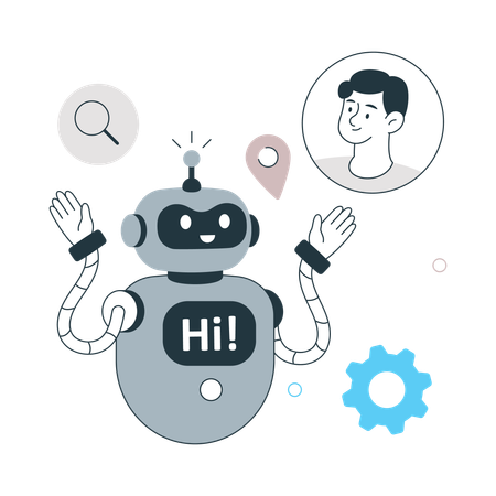 Ai Assistant say hi  Illustration