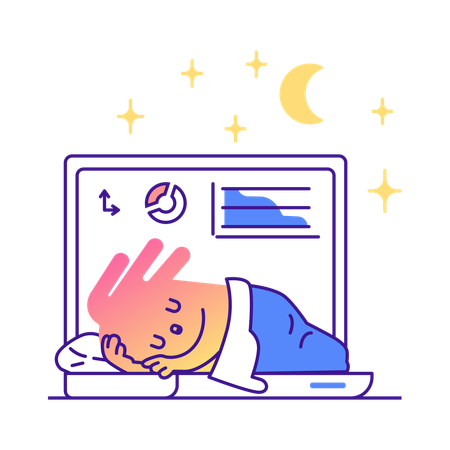 AI bot calculating sleep analysis  Illustration