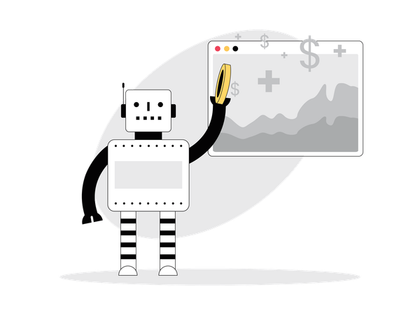 AI Bot doing online trading  Illustration