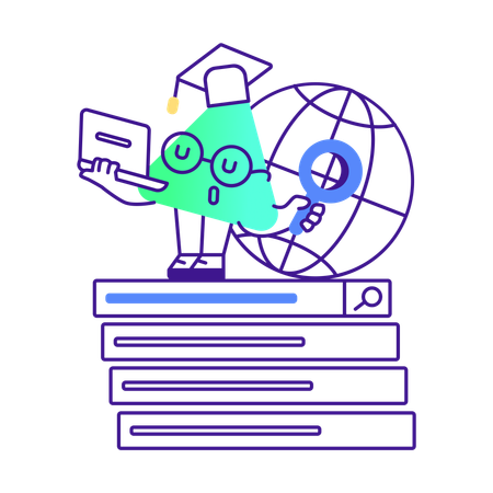 AI bot indexing online search  Illustration