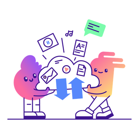 AI bot working for cloud storage service  Illustration