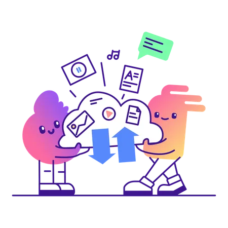 AI bot working for cloud storage service  Illustration