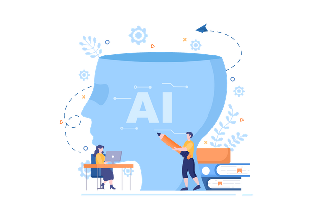 AI Brain Technology  Illustration