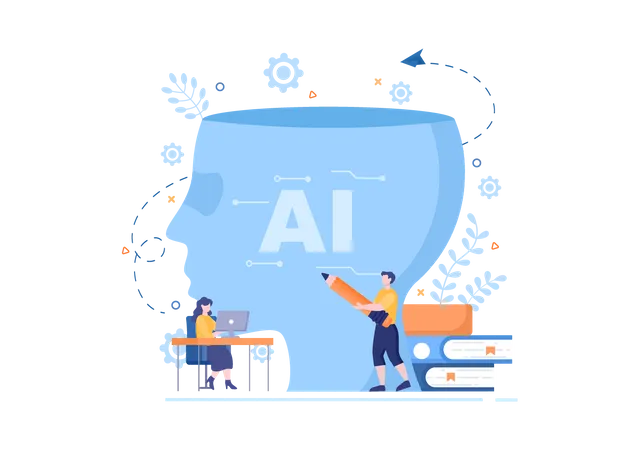 AI Brain Technology  Illustration