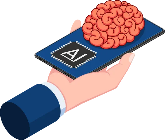 AI brain technology Illustration