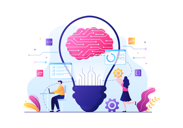 AI Brain Technology  Illustration