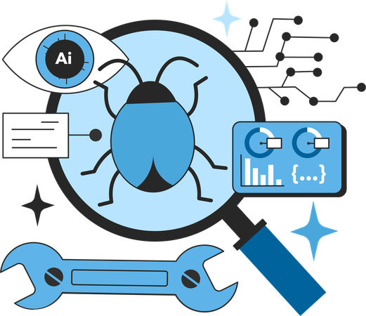Ai bug analysis and research  Illustration