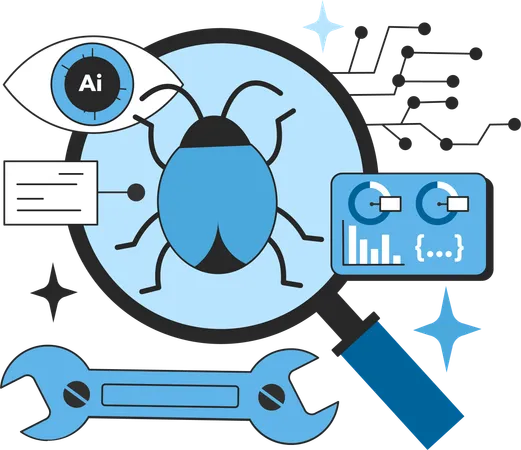 Ai bug analysis and research  Illustration