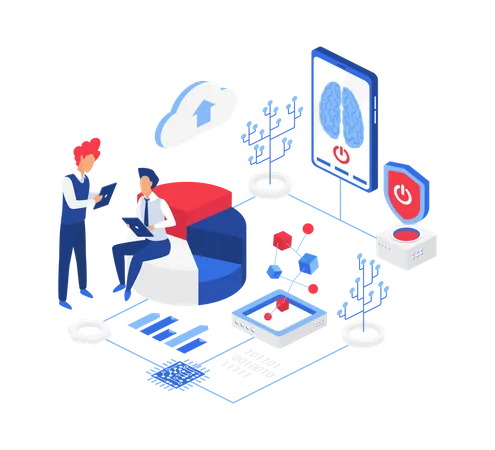 AI Business model  Illustration