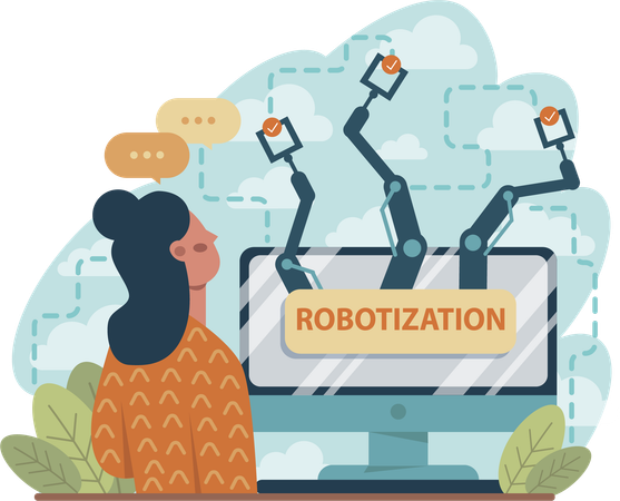 AI Business model  Illustration