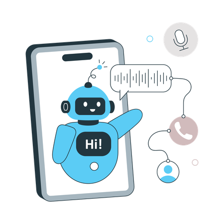Ai Calling using robot  Illustration