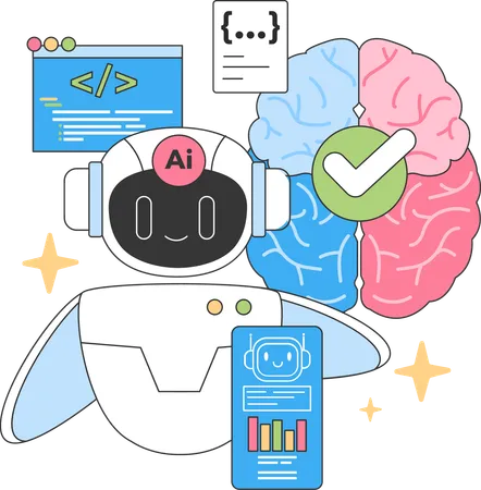 AI chat bot assistant  Illustration