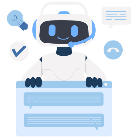 AI Chat Support  Illustration