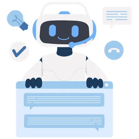 AI Chat Support  Illustration