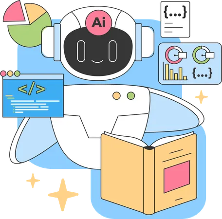 Chatbot IA aidant au codage  Illustration