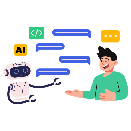 AI chatbot assistant  Illustration