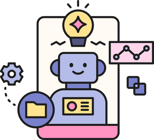 AI chatbot helps business employees  Illustration