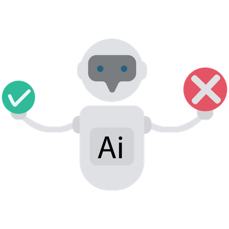 AI Chatbot Making a Choice  Illustration