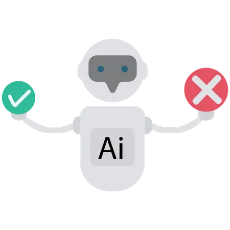 AI Chatbot Making a Choice  Illustration