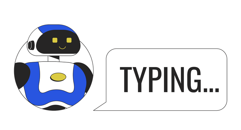 AI chatbot typing  Illustration