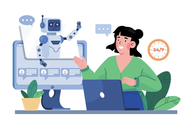 Les chatbots IA fournissent un support client instantané  Illustration