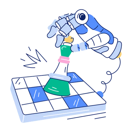 Heres A Doodle Illustration Depicting Ai Chessboard Illustration