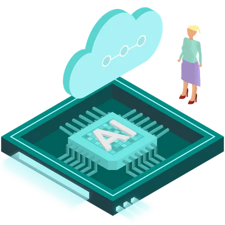 AI cloud analysis  Illustration