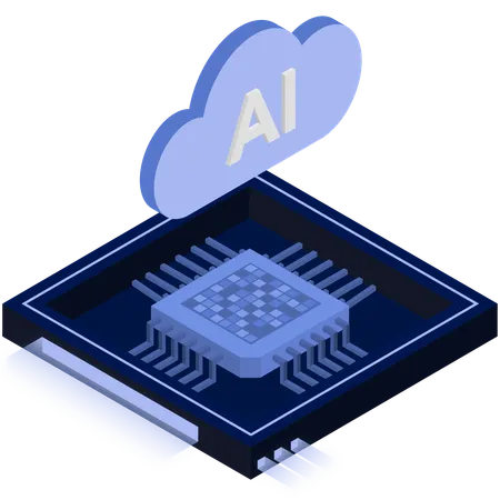 Navy AI Cloud Chip Illustration