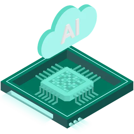 Turquoise AI Cloud Chip イラスト