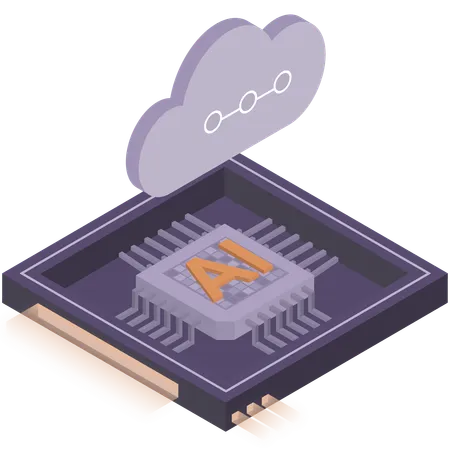Ultra Violet Peach AI Cloud Chip Illustration