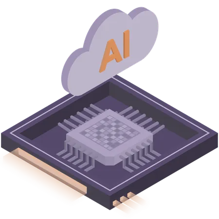 Ultra Violet Peach AI Cloud Chip Illustration