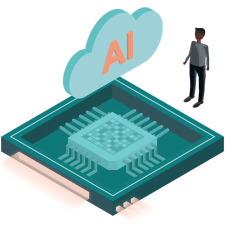 Ai Cloud Chip  Illustration