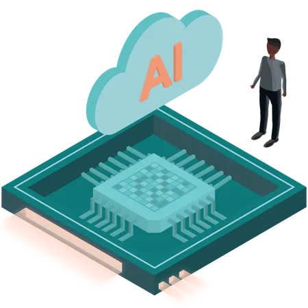 Ai Cloud Chip  Illustration