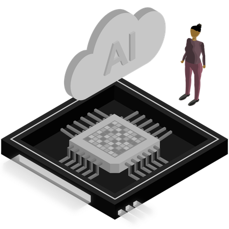 Ai Cloud Chip  Illustration